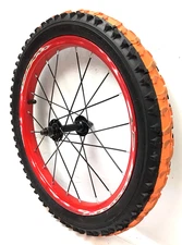 16" Bicycle Front Red Wheel with 2.0" Orange/Black Tire Kids Bike #T47