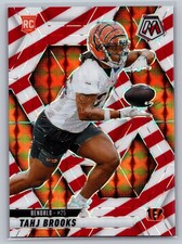 2025 Panini Mosaic #400 Tahj Brooks Mosaic Red and White Stripe