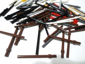 LEGO lot of 110 Bar W stop ring minifig accessories 63965 6L 4095 6.6L Technic