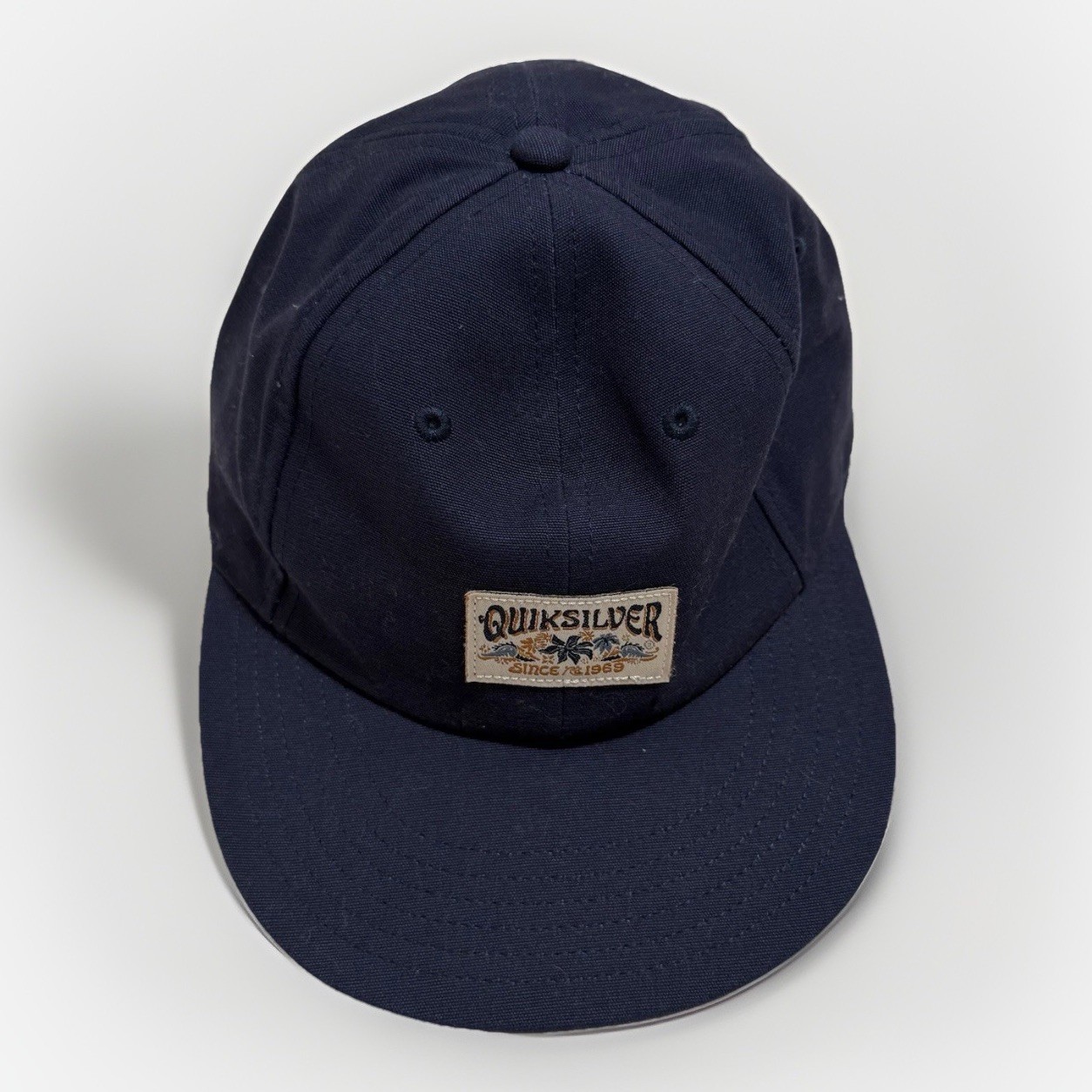 Quiksilver Patch Blue Trucker Hat Cap Strap Back Flexible Br