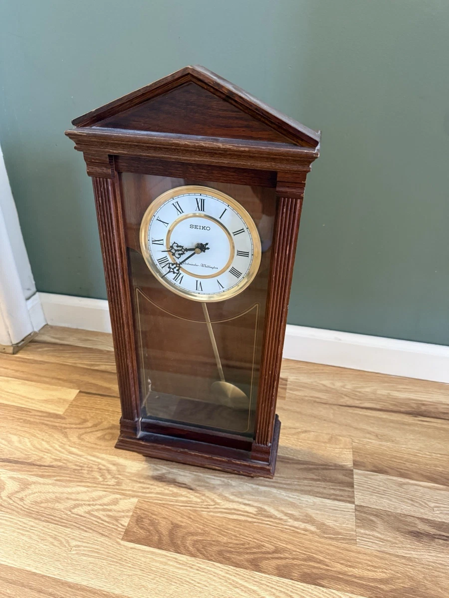 Seiko Westminster Whittington Wall Clock Pendulum Chime Wood