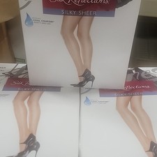 Lot Of 18 Hanes Control Top Sheer Toe Barely Black Pantyhose Silk Reflection AB