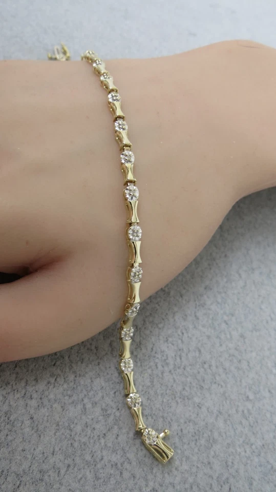 10K 钻石网球手链黄金 5.47 克日斯科复古设计师 7.25 — 第 4/4 张图片