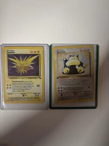Pokémon! 1st Ed Non Holo Snorlax And Holo Zapados!