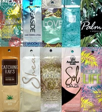10 Assorted INTENSIFIER & MAXIMIZER Based Tanning Lotion Packets No Duplicates