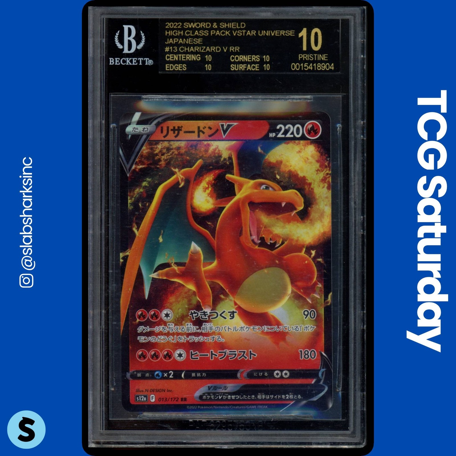 2022 POKEMON SWORD & SHIELD VSTAR UNIVERSE JP CHARIZARD V BGS 10 BLACK LABEL view 1