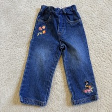 Original Mickey Mouse by Disney Minnie Toddler Girls Embroidered Jeans Size 24 M