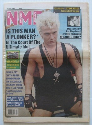 NME  Apr 28  1990   BILLY IDOL   Soundgarden   Lee 'Scratch'  Perry  rooArt