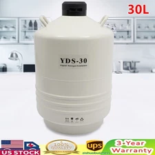 30L Liquid Nitrogen Tank Cryogenic Dewar Container Semen Tank Biomedical 7.93gal