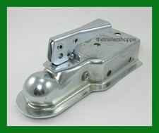 Trailer Coupler Hitch 2 Ball 3 Wide Channel Bolt On Zinc Plated 3500 Lbs.