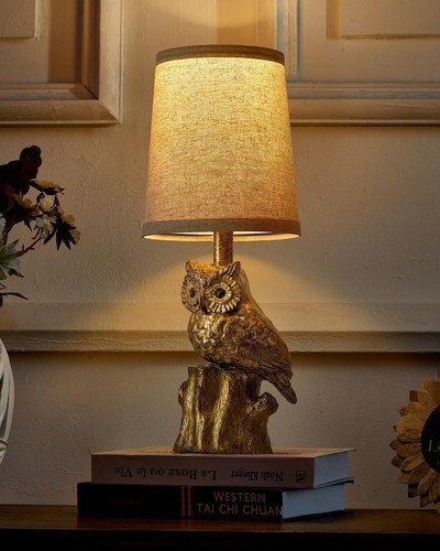 14.25" Small Table Lamp for Living Room Farmhouse Bedside Resin Single Lamp w... - Picture 2 of 3