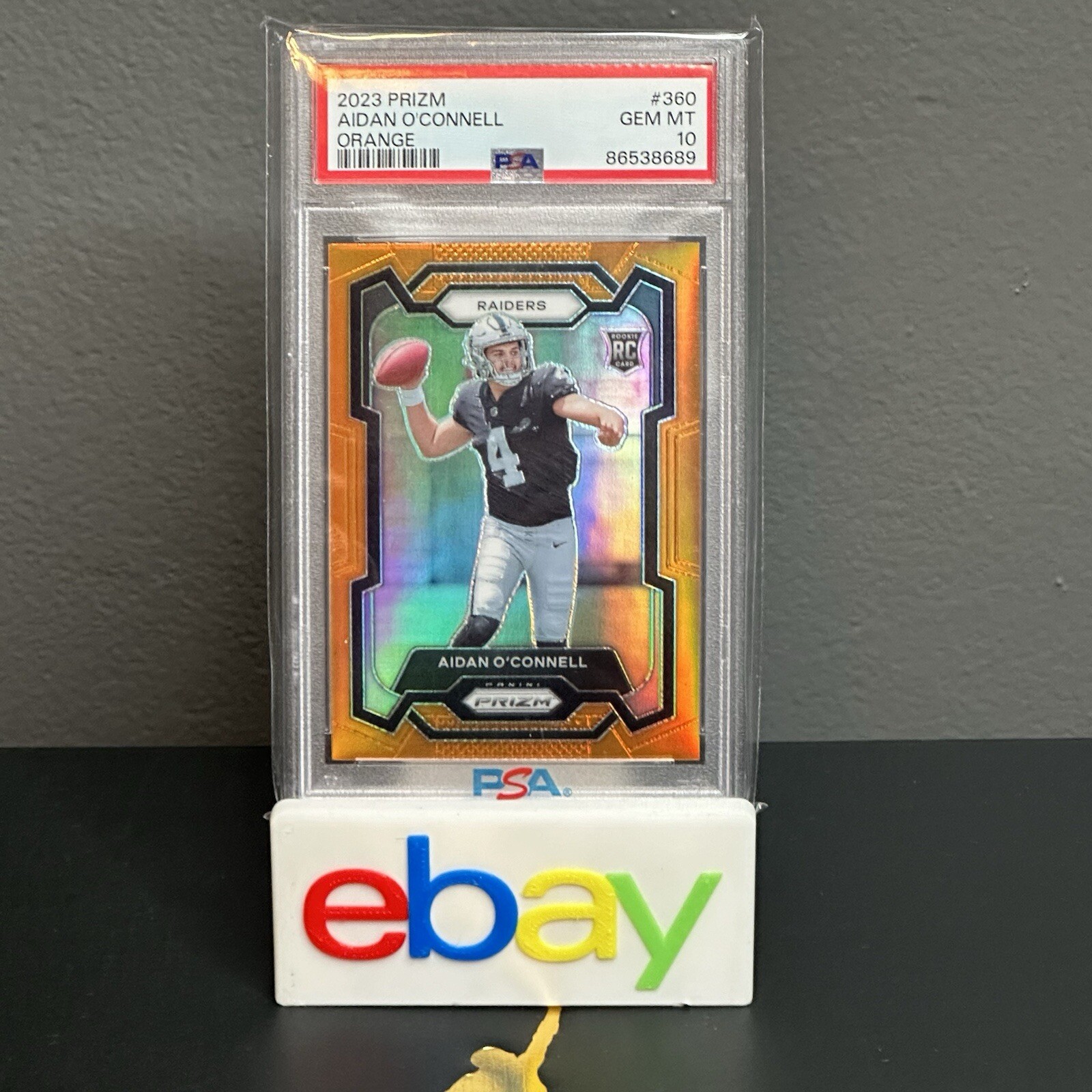 2023 PANINI PRIZM AIDAN O'CONNELL ORANGE PRIZM RC #/249 #360 PSA 10 GEM MINT