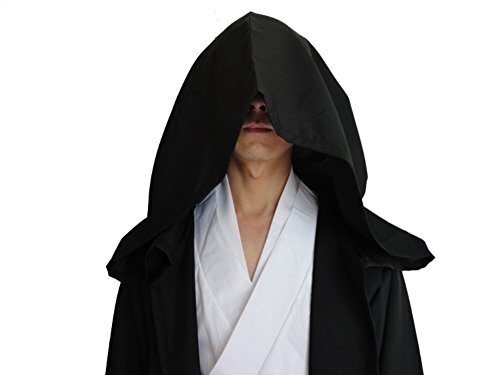 Men Hooded Robe Cloak Knight Fancy Cool Cosplay Costume X-Large Black(cloak) - Picture 5 of 5