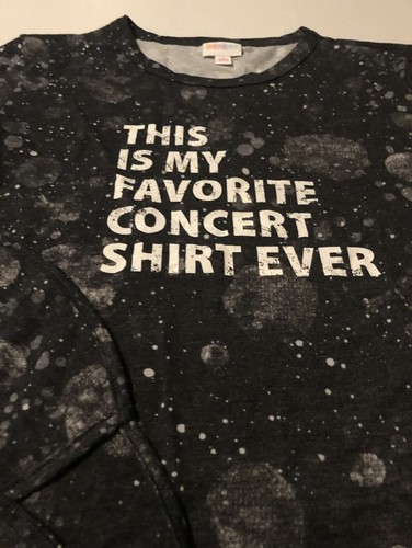 Lularoe S Liv T Shirt Ribbed neckline Small “This Is My Favorite Concert" #147 - Picture 4 of 6
