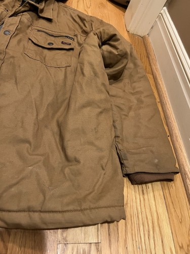 Dickies Jacket Mens XXXL 3XL Brown Tan Hooded Lined Canvas Utility Work Coat - Picture 3 of 11