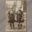Art Print Kids Children Creepy Skeleton Twins Unreal Halloween Unusual Strange