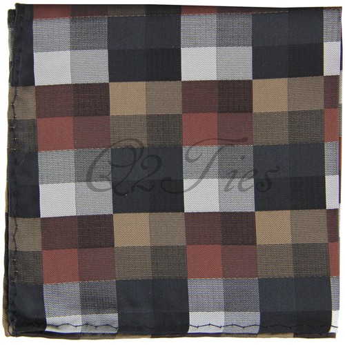 Para hombre pañuelo cuadrado tartán a cuadros multicolor a cuadros 10 x 10 in - Imagen 2 de 3