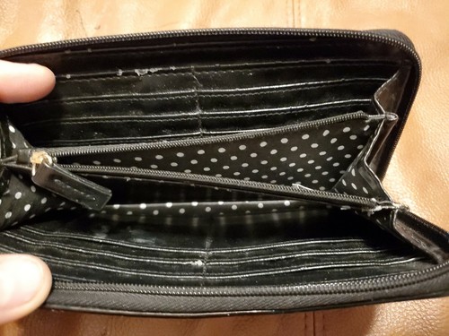 Lulu Guinness Wallet Microfiber With Bright Polka Dots and Bow - Picture 6 of 6