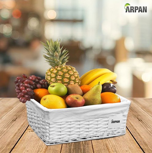 Personalised Text White Wicker Storage Gift Hamper Basket with White ClothLining - Picture 22 of 25