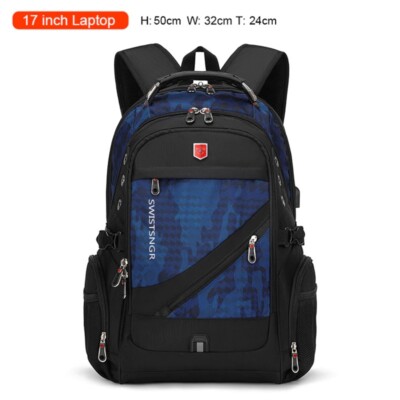 Waterproof 17 Inch ALL Hold Backpack USB Charging Travel Backpack men and women 