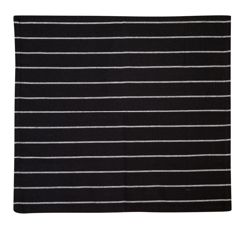 Cotton Kitchen Towels Striped Black 2/pack