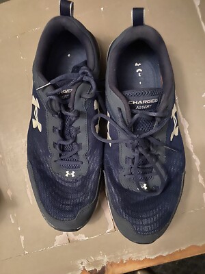 Under Armour Mens Ua Charged Assert Navy Running Shoes Size 12 (4E) Used