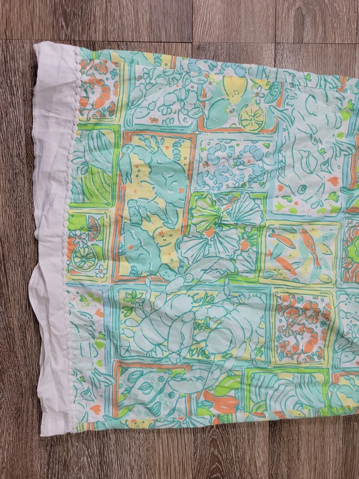 Vestido Lilly Pulitzer Halter Limón Langosta Náutico Cuello Atado Niña Talla 10 Cambio Foto 2 de 4