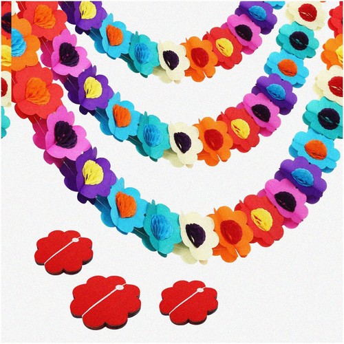 Rainbow Fiesta Paper Flower Garland - Luau Summer Cino de Mayo Party Decorations - Bild 1 von 7