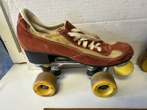 Vintage Roller Derby 88 Skates 970 Two Tone Suede Leather Women Size 8 - Picture 8 of 18
