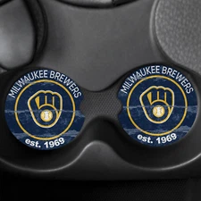 Milwaukee Brewers Set of 2 Custom Car Coasters