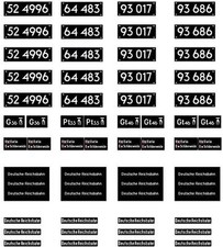 100 x selbstklebende Lokschilder #2 für Lokomotiven Spur H0 (1:87) Epoche 3 DR