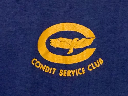 Vintage 1970s Condit Service Club T-Shirt S Blue Southern Athletic Claremont CA - Picture 5 of 9