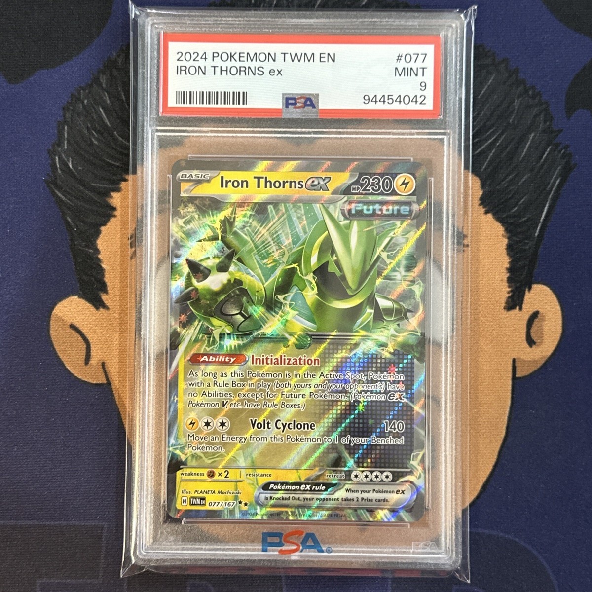 PSA 9 MINT 2024 Pokemon Twilight Masquerade IRON THORNS EX #077