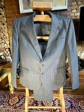 DAKS London Signature 100% Wool Pinstripe Suit – 46R Jacket, 40W x 31L