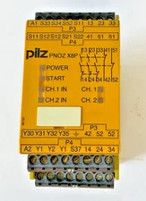 PILZ PNOZ X8P 120VAC 3N/0 2N/C 2SO SAFETY RELAY 120VAC 50-60HZ  6.5VA