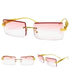 Classy Sophisticated Contemporary Modern SUN GLASSES Gold Frame Light Pink Lens