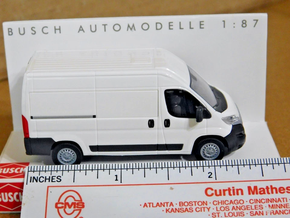 Furgoneta Fiat Ducato Busch 54600 1/87 HO 2014 blanca sin decorar nueva en caja Foto 4 de 4