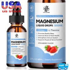MAGNESIUM LIQUID DROPS 1000MG Omega-3 L-Theanine Promotes Restful Sleep
