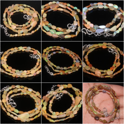 Natural Ethiopian opal Smooth Nuggets Beads Necklace Of Different varieties