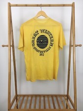 RARE VTG 80s Yamaha Great Western How They're Build Super Thin Yellow T-Shirt