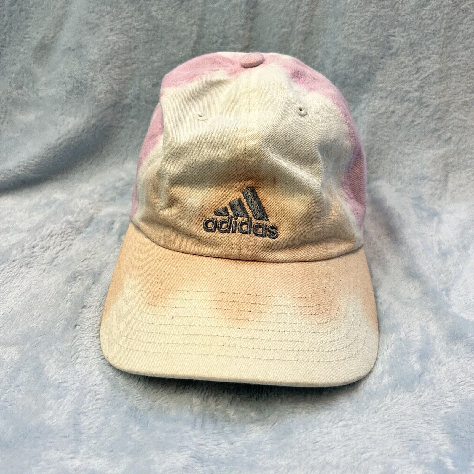 Adidas Hat Cap Women’s One Size Pink Yellow Tie Dye Adjustable Logo Aeroready