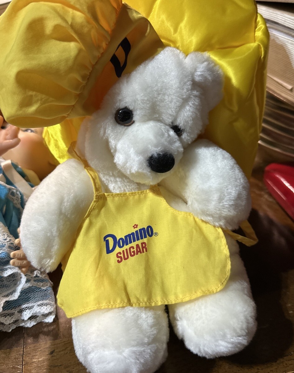 Vintage Domino Sugar Plush Bear in Zipper Sugar Bag Advertising