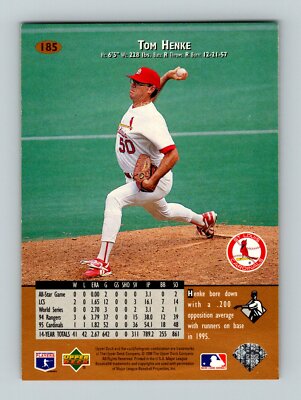 1996 Upper Deck Baseball Card #185 Tom Henke St Louis Cardinals