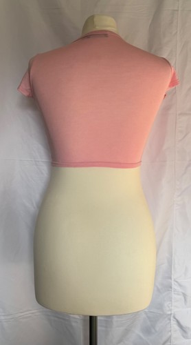 Pretty Little Thing Pink Crop Top Crew Neck Size 6 - Picture 2 of 3