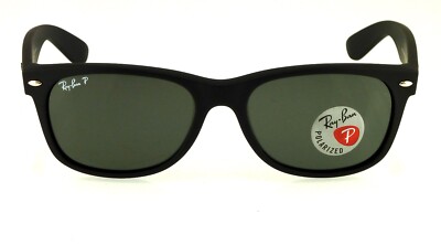 Ray-Ban New Wayfarer Matte Black Rubber l Polar Green G-15XLT