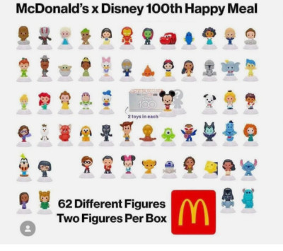 2023 McDONALD'S Disney's 100 Year Anniversary Celebration HAPPY MEAL TOYS OR SET