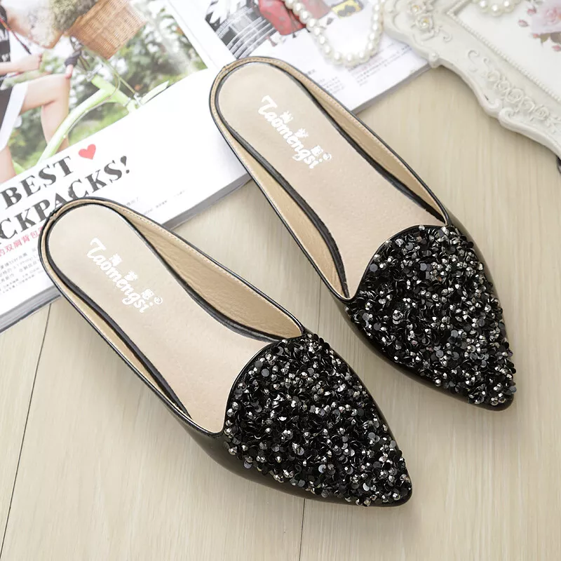Beaded mules best sale flats