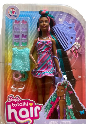 Barbie Totally Hair Doll Butterfly Themed with 8.5-Inch Fantasy Hair & 15 Acc - Picture 2 of 4
