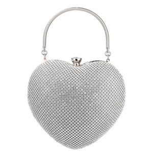 silver diamante clutch