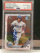 Wander Franco Autographed Rookie 2019 1st Bowman Chrome PSA/DNA Mint Auto
